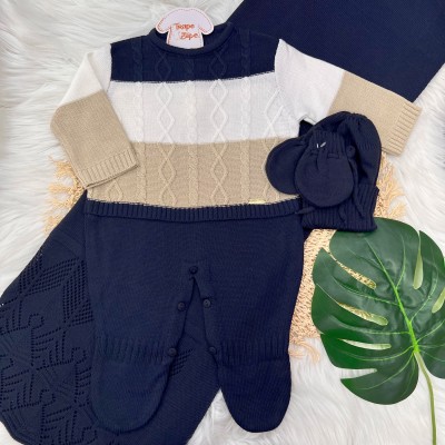 Saída de Maternidade Nicolas - Marinho e Bege